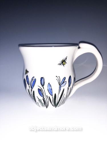 Md Bee Blue Tulip Mug by THERESA HOWARD